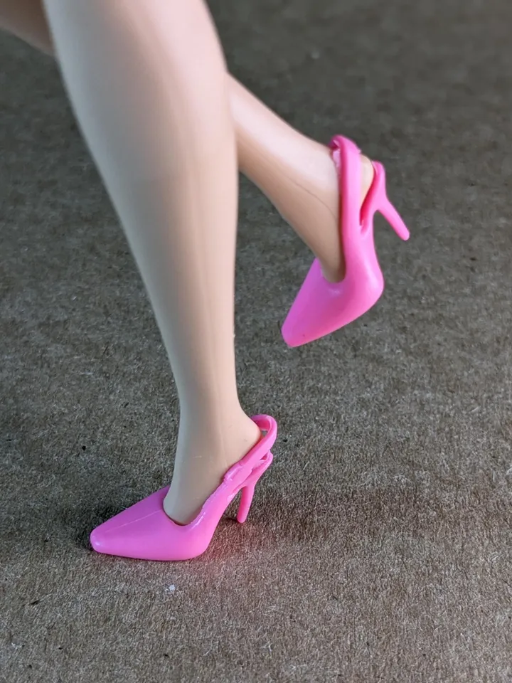 Pink high heel sandals for 1/6 scale female dolls