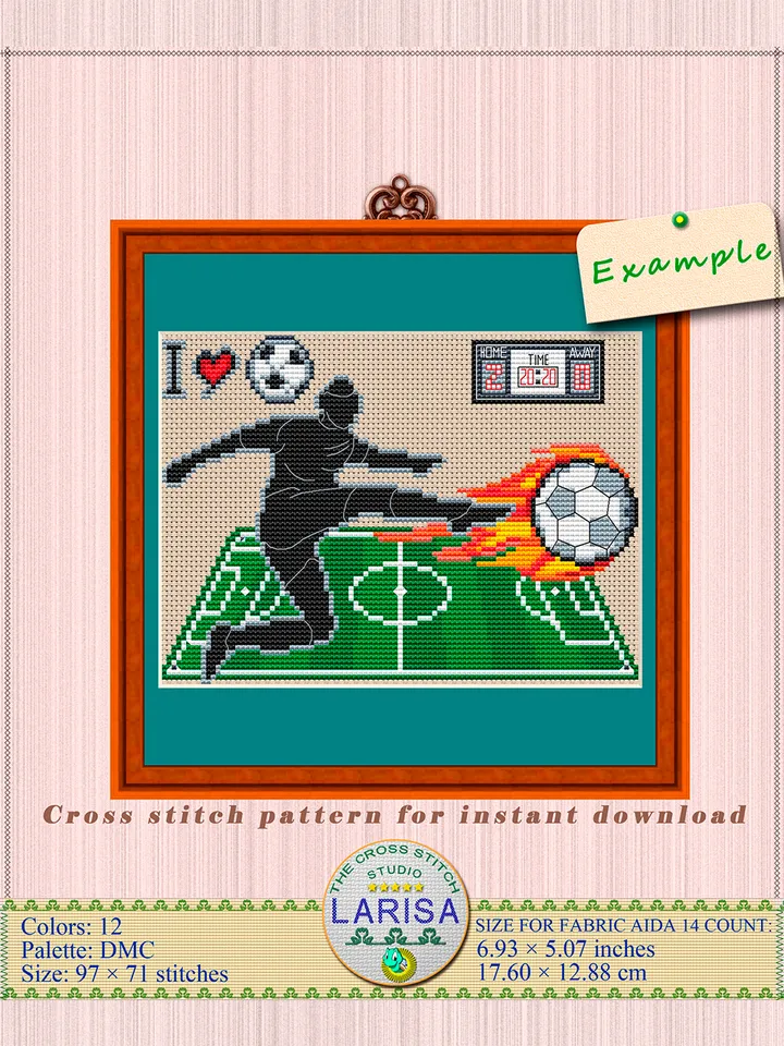 Football | Soccer Cross Stitch Pattern  | Football player