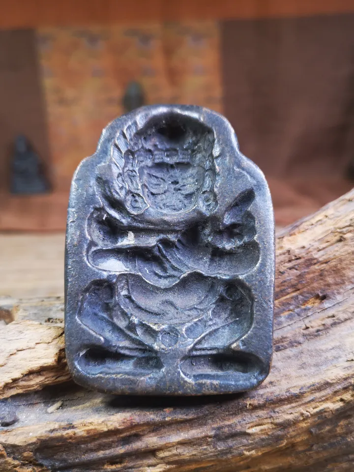 Gandhanra Old Tibetan Buddha Statue Tsa Tsa Mold, Mahakala,DIY Tsha Tsha Statue,80 Years Old