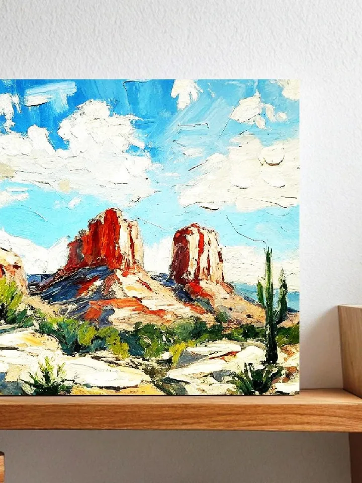 Sedona Painting Original Art Arizona Landscape Impasto Oil Painting Landscape Small Artwork Art Gift by ArtProkopaloSv