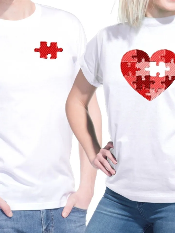 Machine Embroidery Design Heart of Puzzles Custom Apparel fashion Embroidery design digital embroidery pattern machine design heart