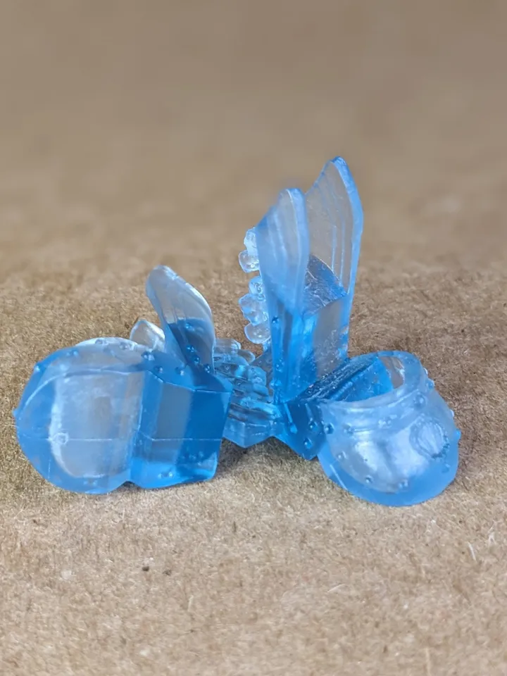 Blue transparent sandals with high heels for 10.5 inch female dolls (MH, EAH)