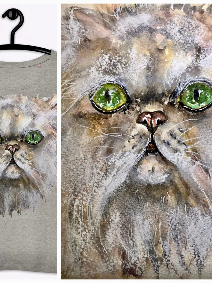 White persian cat original watercolor painting,cat lovers gift,animals watercolor painting.fluffy cat wall art,white cat art,special gift.