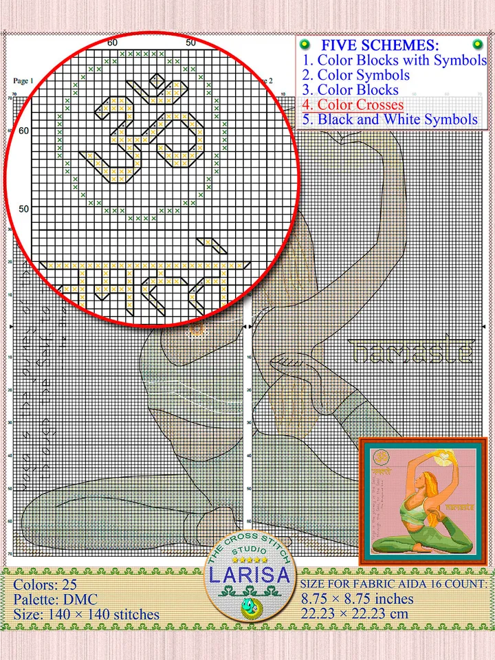 Yoga Cross Stitch Pattern | Yogini | Asana