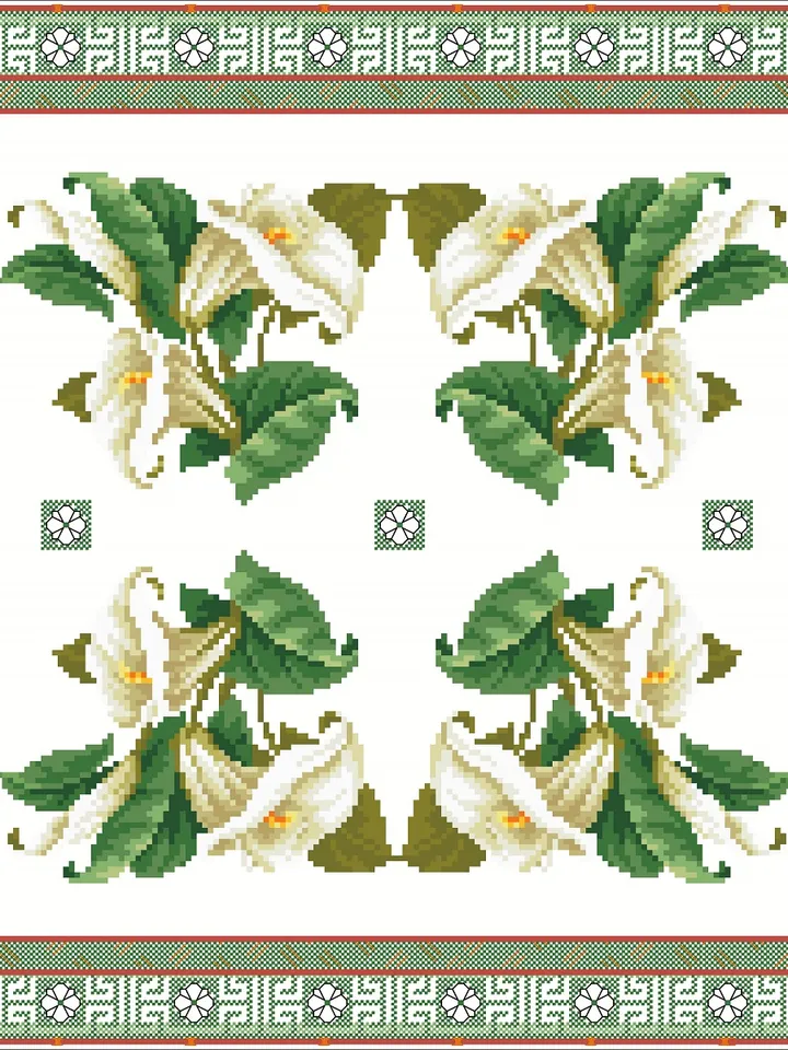 Antique Cross Stitch Pattern Cushion Antique Bouquet Digital Download PDF