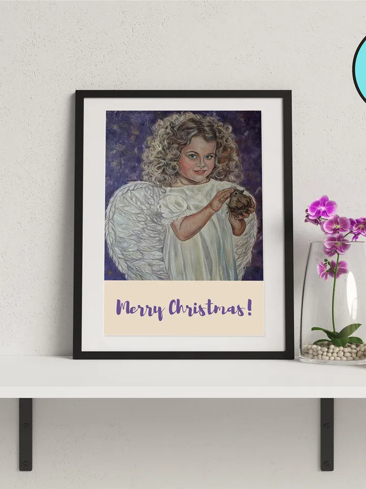 Greeting card from original oil painting Merry Christmas!, SET of 2, Digital Printable Card, Digital download