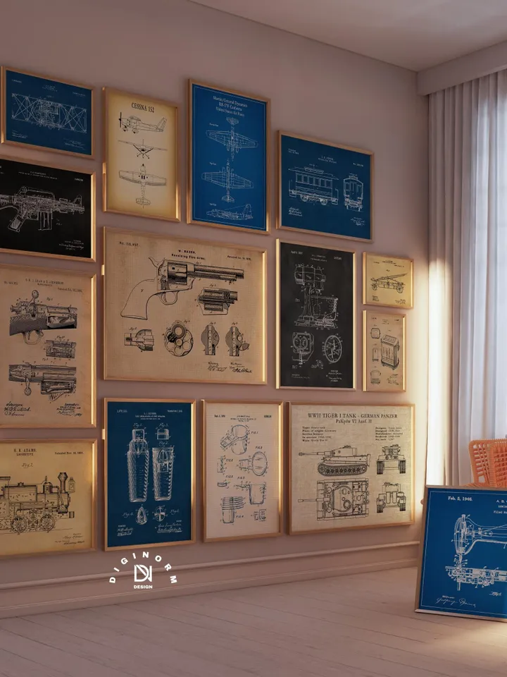 3600 Mega Vintage Patent Posters Bundle, Digital Print Set, Retro Blueprint, Gift for Engineer Men Her, Minimalist Printable Wall Art poster