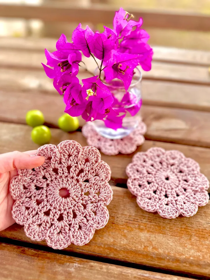 CROCHET Flower Coaster pattern | Instant Download PDF | Tutorial and Video | Easy crochet | Summer home decor | kitchen decor | Gift idea