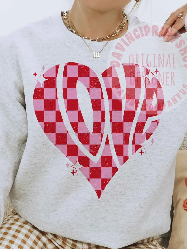 Checkered Valentines Love Sublimation PNG Design, Retro Love png, Love png, Love sublimation, Valentines png, Retro Valentines png, png file