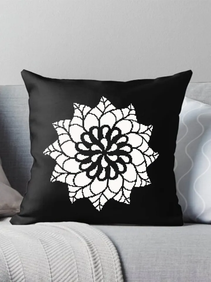 Flower mandala cross stitch pattern download PDF Easy mandala digital PDF Monochrome cross stitch Modern quick cross stitch Home decor #M124