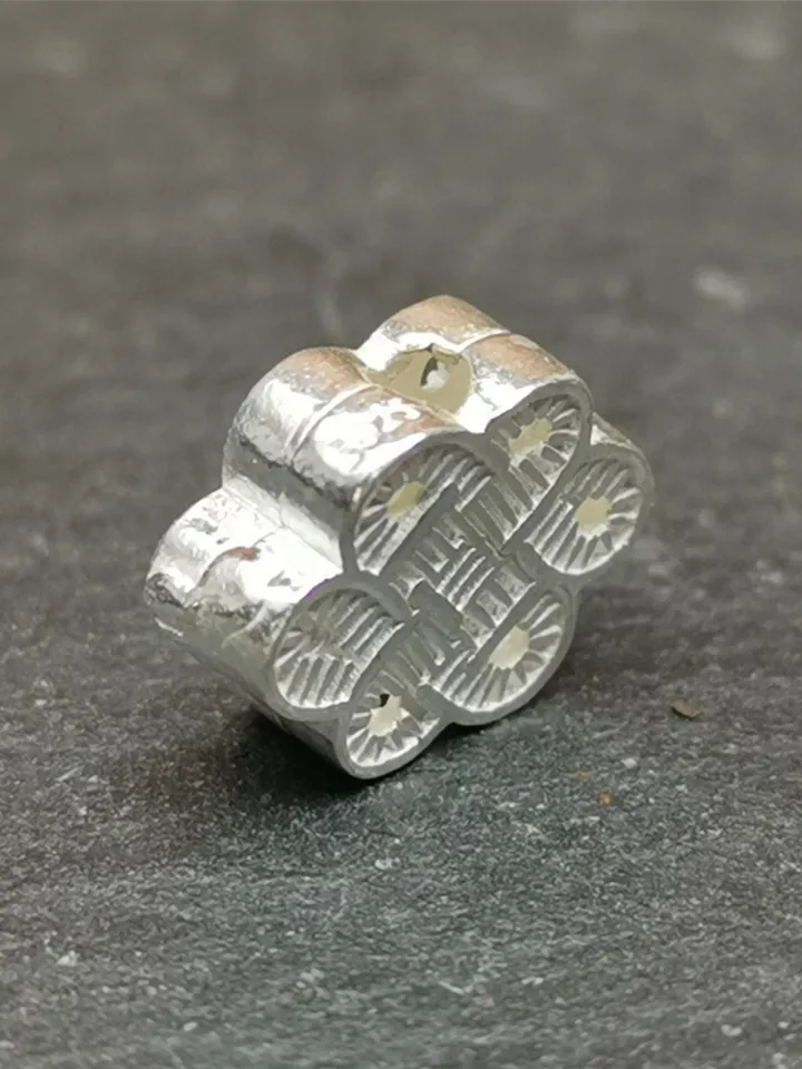 Gandhanra Handmade Tibetan Buddhist Mala Bead Pendant,Sterling Silver Lucky Knot Bead,Endless Knot Bead for Prayer Beads,Jewelry Accessories
