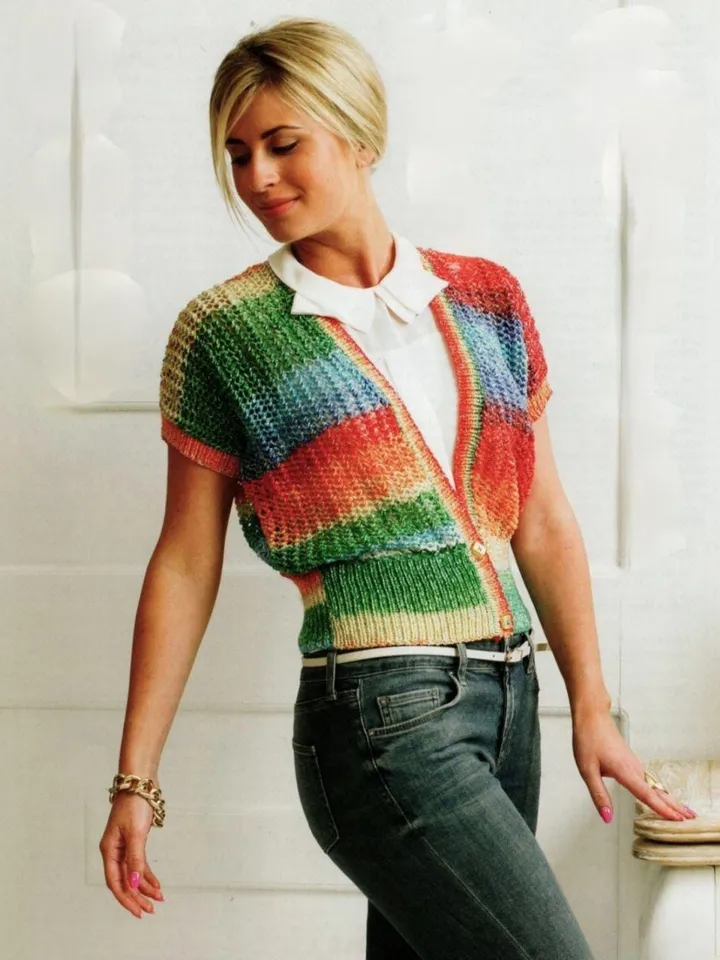 Waistcoat cardigan knitting pattern women ladies sleeveless top pdf instant download
