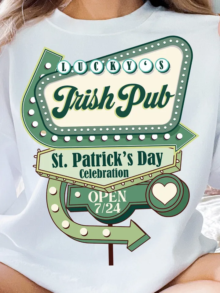 Lucky’s Irish Pub PNG-Saint Patrick’s Day Sublimation Digital Design lucky png, shamrock png, vintage st Patty png, trendy st patrick png