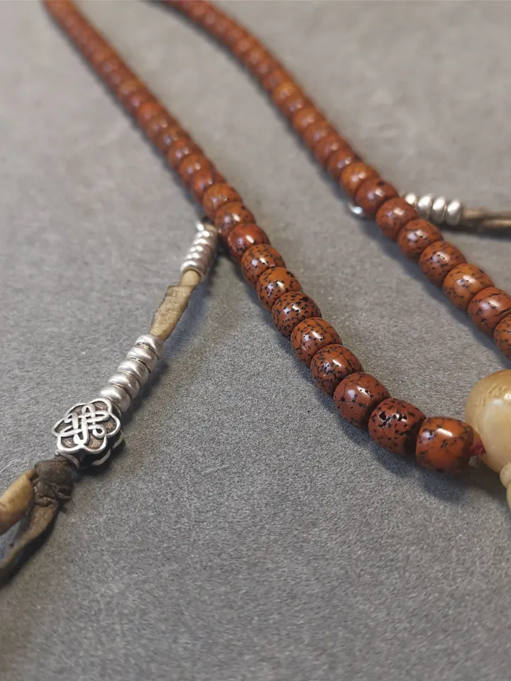Gandhanra 5mm Silver Tibetan Buddhist Prayer Bead Counters for 6-15mm Mala,Lucky Knot Pendant