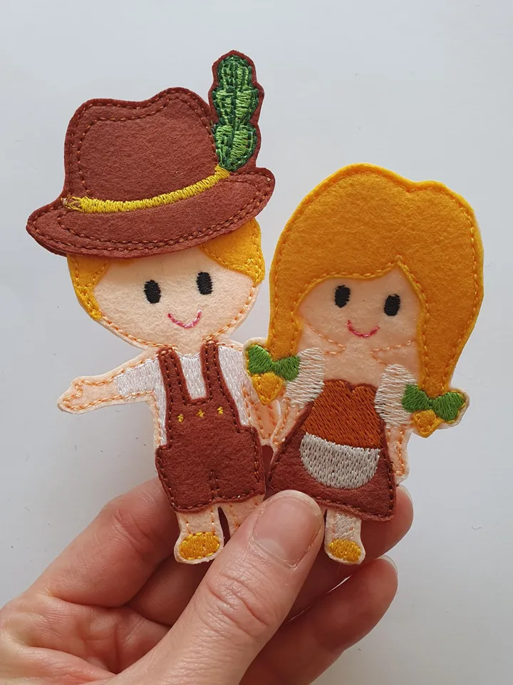 ITH Finger Puppet Theater SET, Community Helpers Felt Puppets, Machine Embroidery Design, Digital Download, Pretend Play Educational Toy