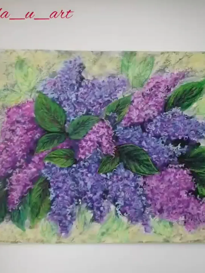 Lilac Painting Floral Original Art Flower Bouquet Wall Art Acrylic Painting