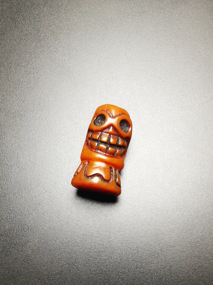 Gandhanra Tibetan Amulet,Yak Bone Carved Skull Sītavana Pendant, Hand-carved Skull Pendant for Prayer Bead/Necklace