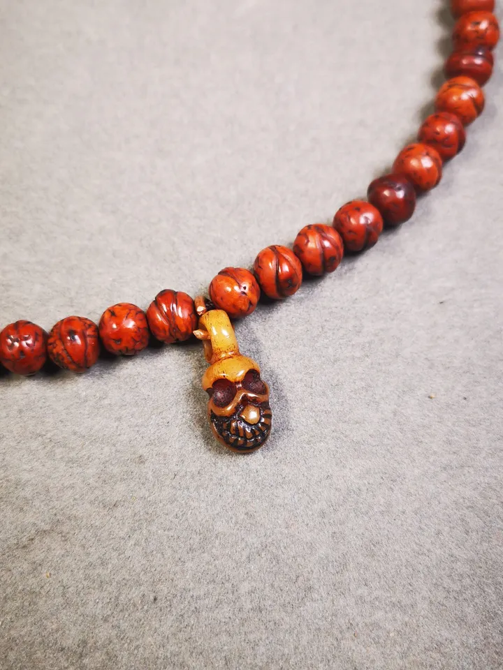 Yak Bone Carved Skull Bead Clipe Pendant for Mala,Prayer Beads Accessories,Gandhanra Tibetan Amulet