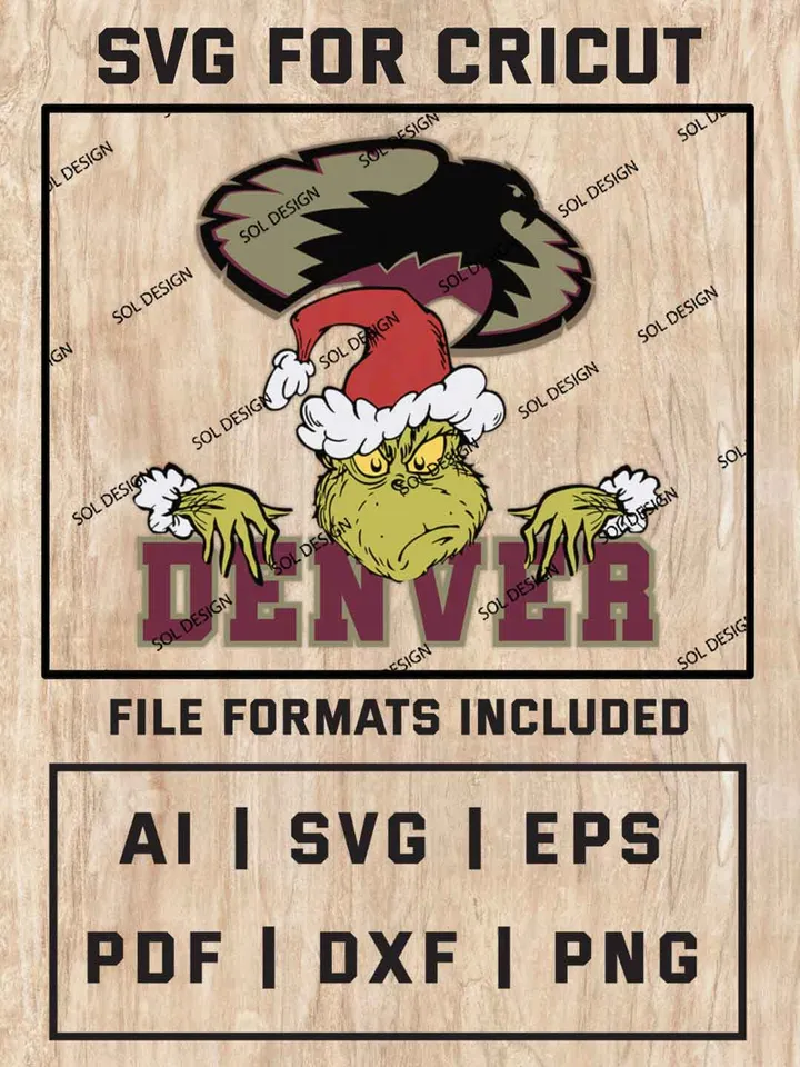 Grinch Denver Pioneers SVG, NCAA SVG Design, NCAA Denver Pioneers SVG, NCAA Denver Cricut, Christmas Svg, Grinch svg, Digital Download