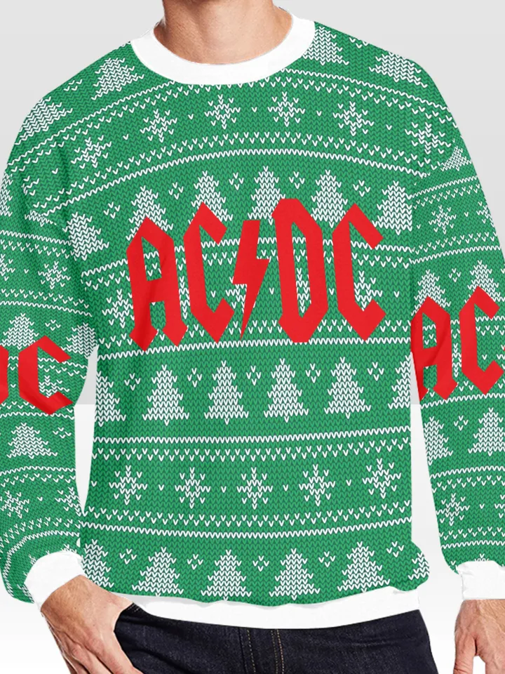 ACDC Ugly Christmas Sweater, Christmas Sweatshirt