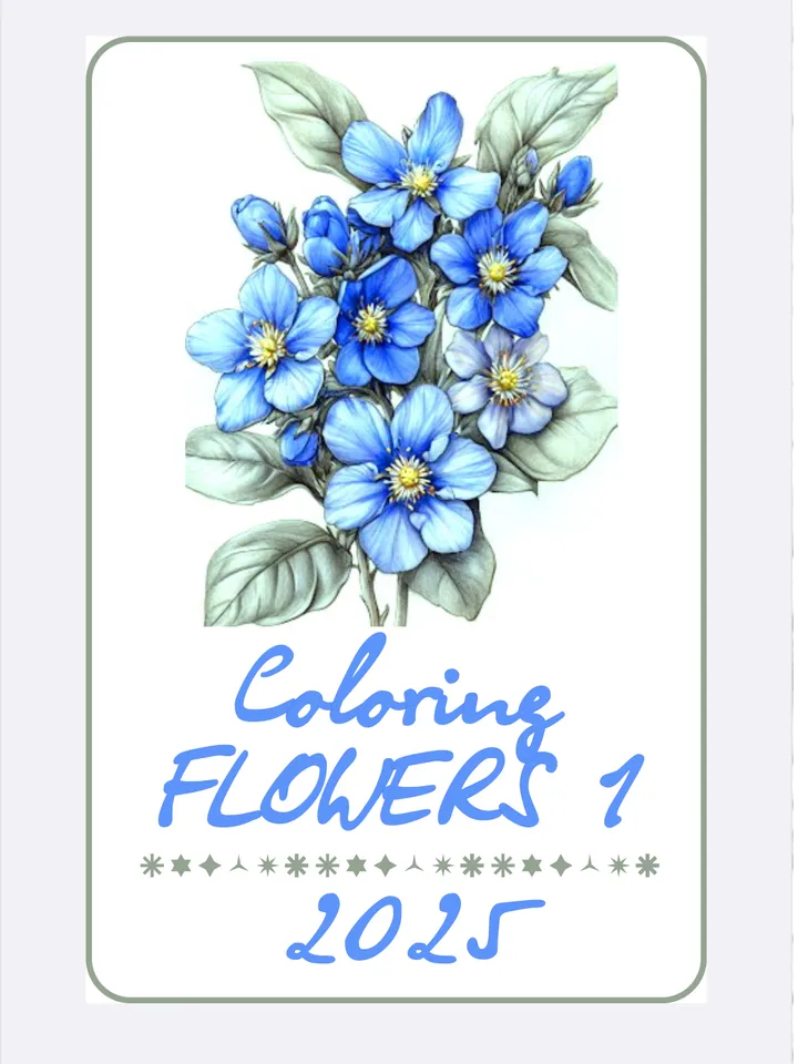 Bright Flowers Coloring Pages for download