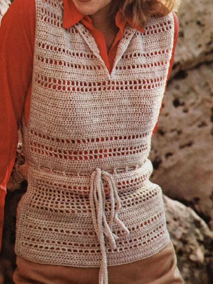 Vest easy crochet pattern, summer waistcoat crochet top easy crochet pattern pdf