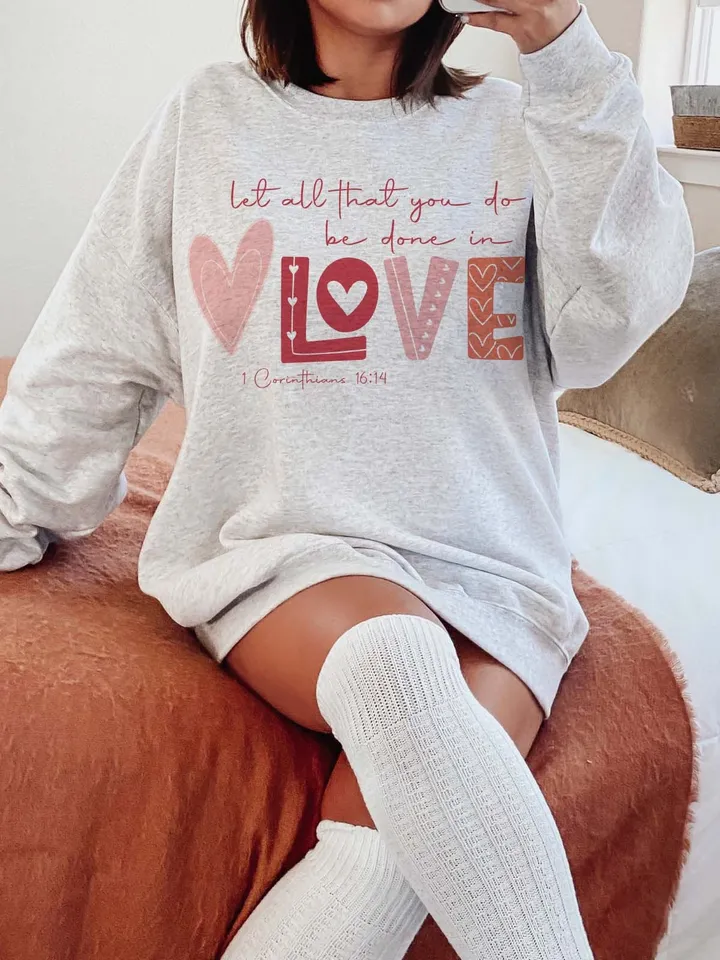 Let all that you do be in love svg 1 Corinthians 16:14 PNG file, Valentines Sublimation file christian valentine religious svg file
