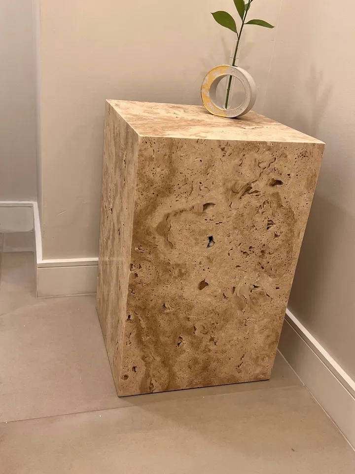 Travertine cube coffee table side table end table, free shipping, handmade, natural stone