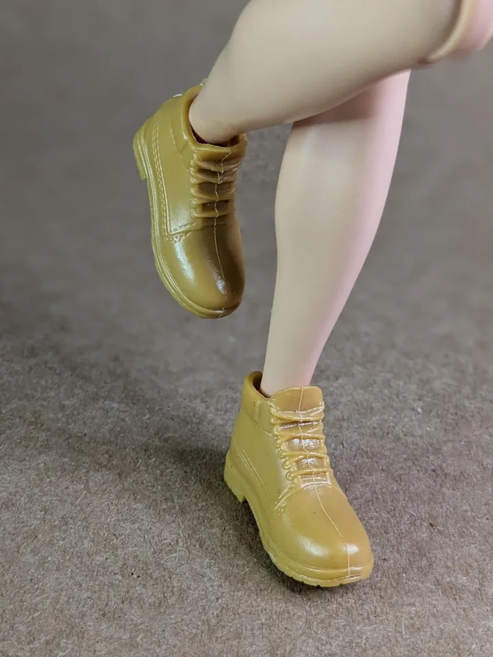 Classic mustard hiking boots for 1/6 scale male dolls