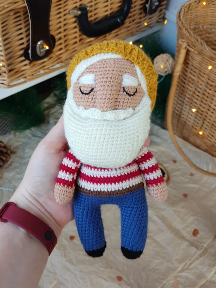 Sailor white beard plush soft gift for a boy for the holiday. Christmas gift