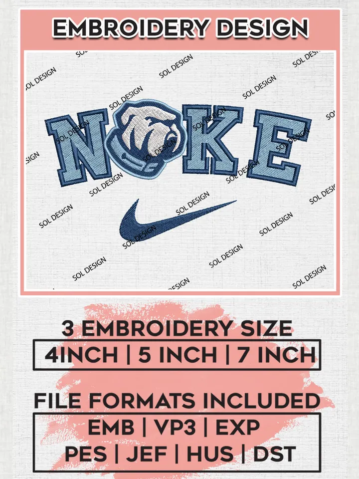 Nike The Citadel Bulldogs Machine Embroidery Design, NCAA The Citadel Bulldogs Embroidery Design Design files, NCAA Embroidery Designs, NCAA Machine Embroidery Designs, Digital Download