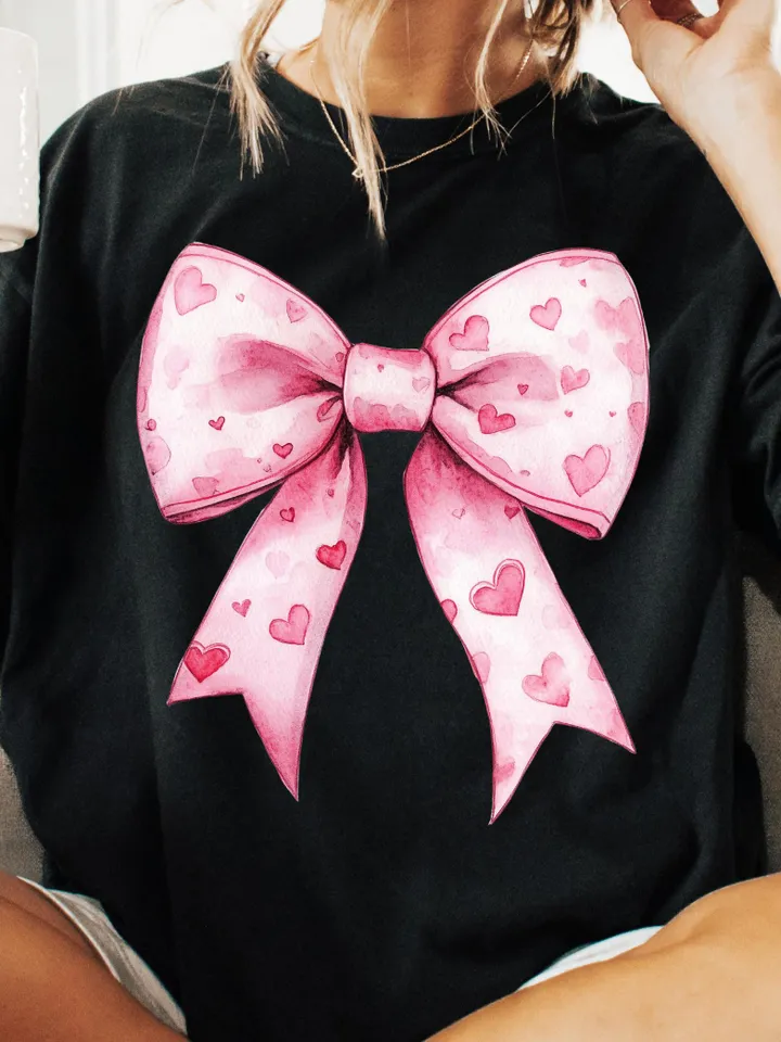 Valentine's day Heart Coquette bow Png, Retro Valentine Shirt Design, Valentine's Day Png, Valentine Love Png, valentine's day bow png