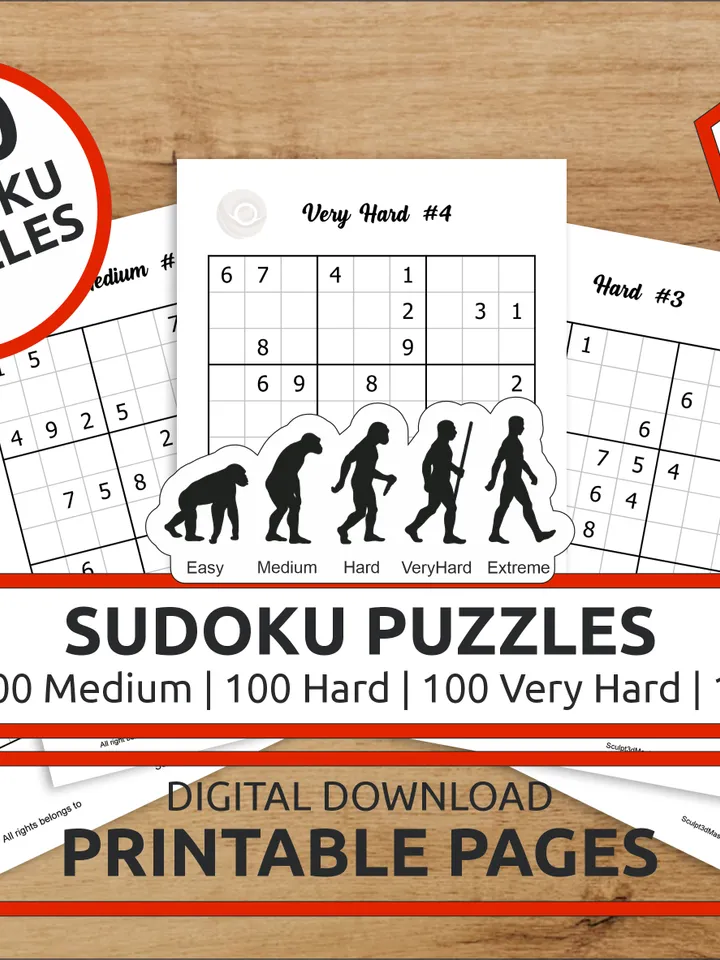 Sudoku Puzzles - Volume 5 | 100 Easy 100 Medium 100 Hard 100 Very Hard 100 Extreme Puzzles Bundle PDF