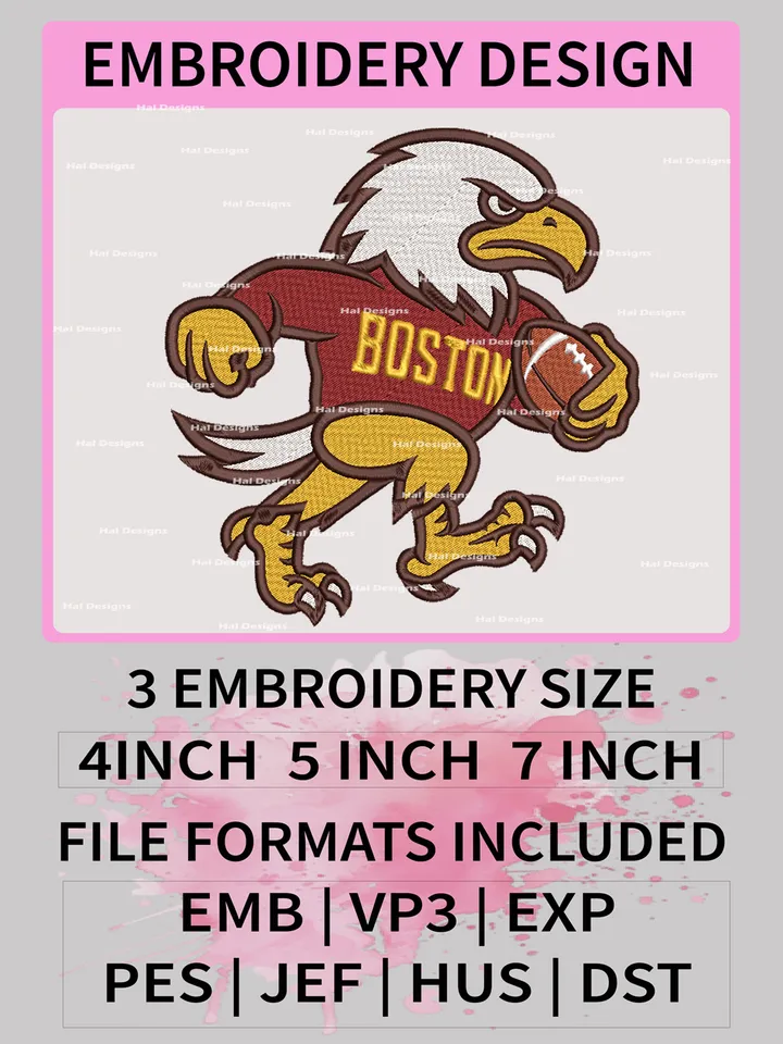 NCAA Boston College Eagles Embroidery File, 3 Sizes, 6 Formats, NCAA Machine Embroidery Design, NCAA Logo, NCAA Teams