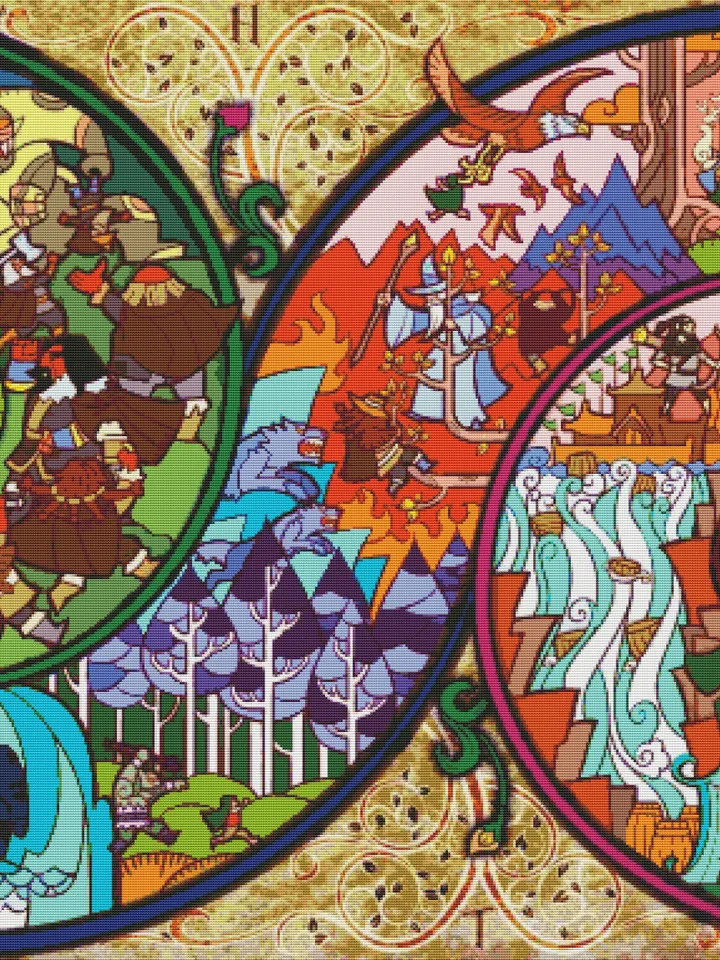 Lord Of The Rings Cross Stitch Pattern / Hobbit Cross Stitch Pattern / Stained Glass Cross Stitch Pattern / Instant PDF