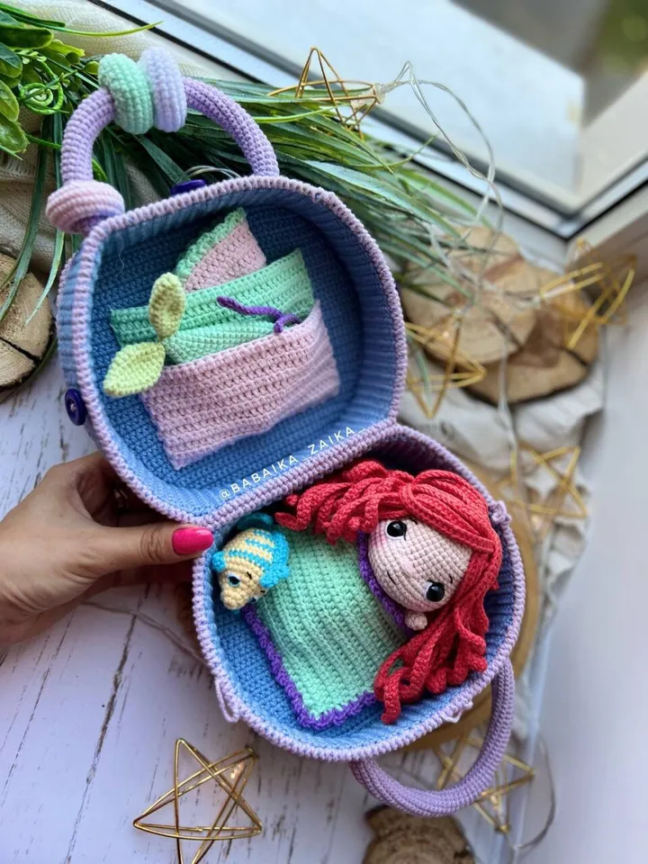 PDF Crochet Pattern Mermaid's doll House, Amigurmi mermaid, Amigurumi House Pattern,  Amigurumi Ariel Pattern, Amigurumi mermaid doll
