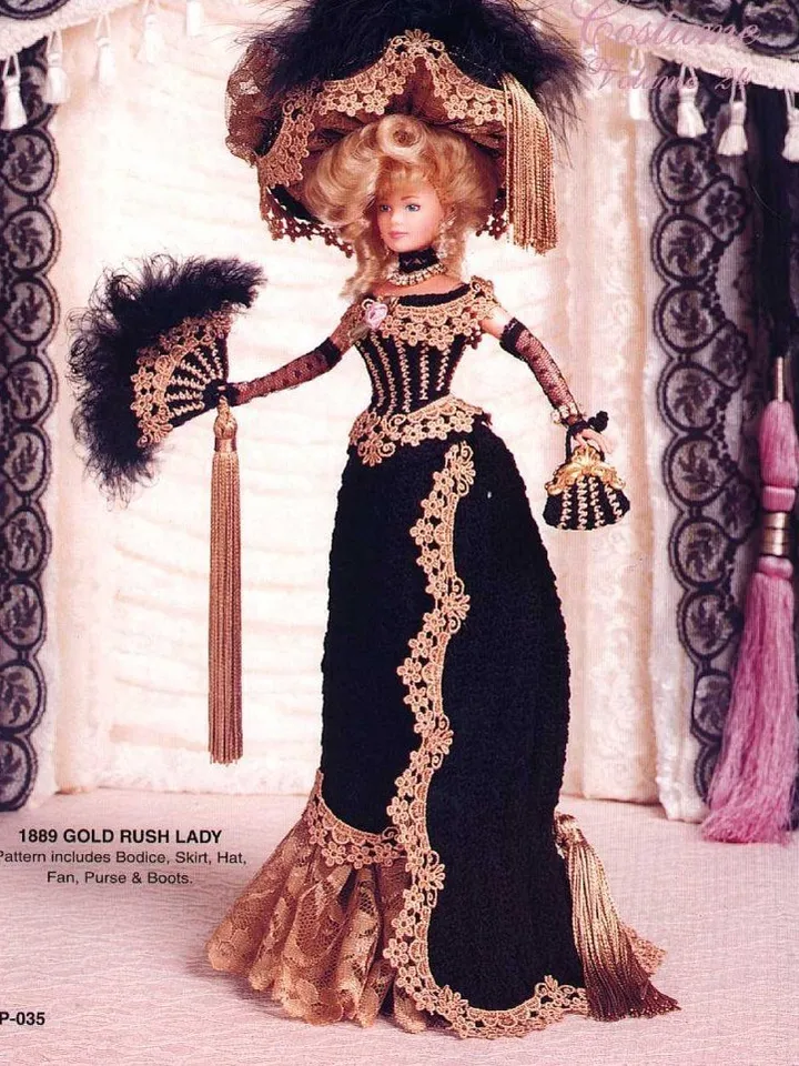Barbie Dress Crochet Pattern Vintage for Dolls 11-1/2" Digital Download PDF