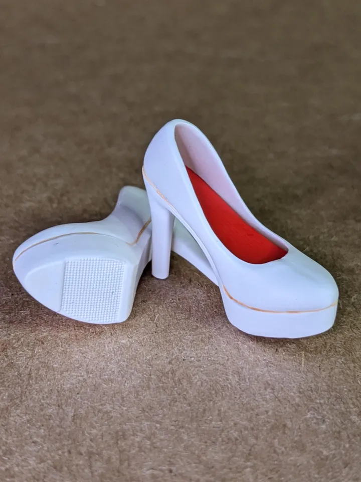 White heels shoes for fashion female dolls (Color Infusion, MH)
