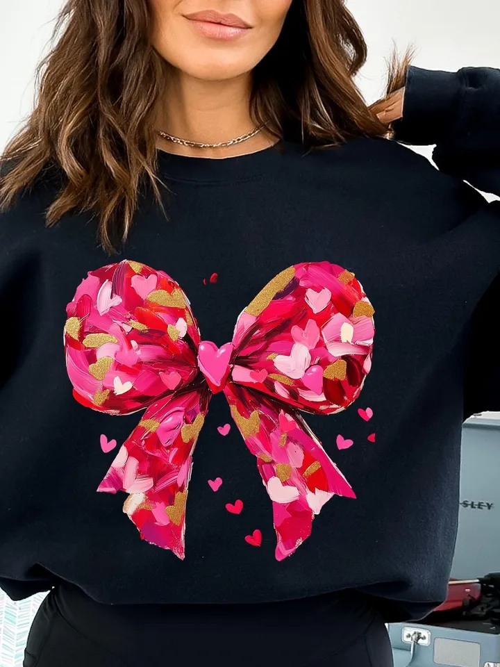 Valentines Day Coquette Bow PNG, Valentine Brushstroke Png, Valentines Day Sublimation Design, Coquette Valentine Png, Trendy V-day Png