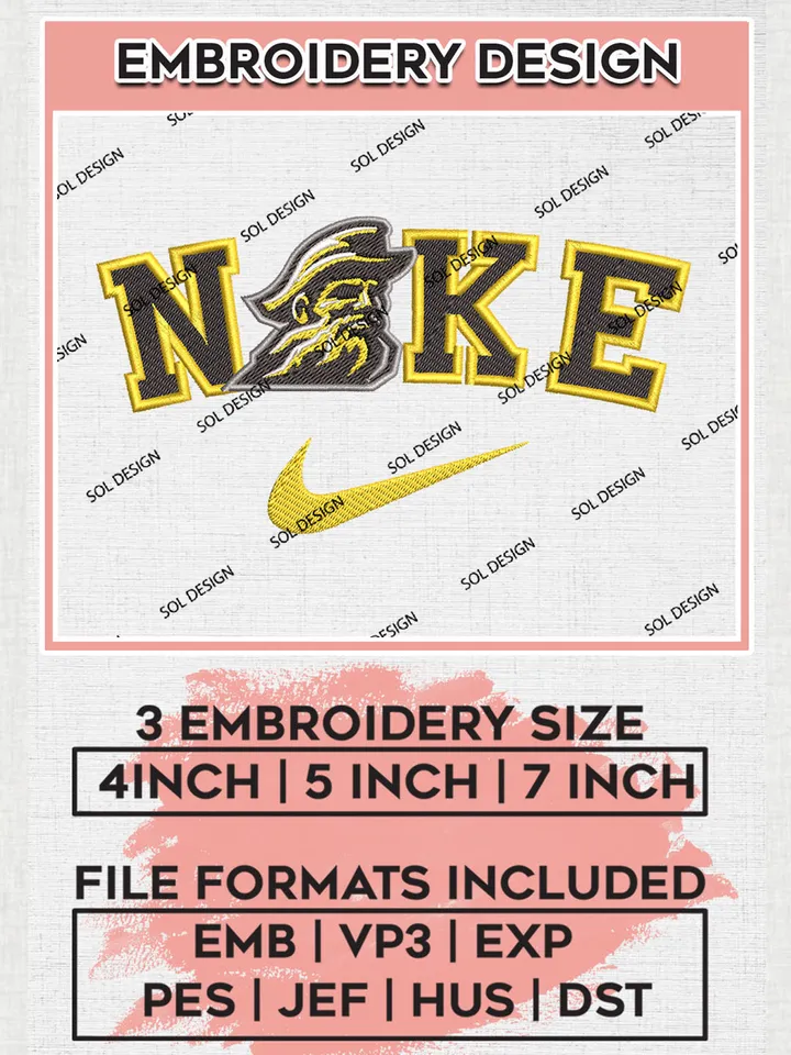 Nike Appalachian State Mountaineers Machine Embroidery Design, NCAA Appalachian State Embroidery Design files, NCAA Embroidery Designs, NCAA Machine Embroidery Designs, Digital Download