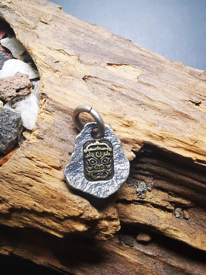 Gandhanra Tibetan Buddhist Amulet Pendant,Shri Devi,Drashi Lhamo,Zashi Lhamo,Buddhist Protector,Sterling Silver Gold Plated,Tibetan Jewelry