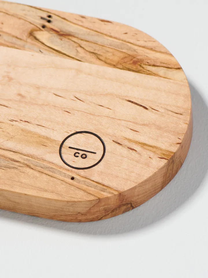 Oval Shaped Ambrosia Maple Catchall Modern Valet Tray