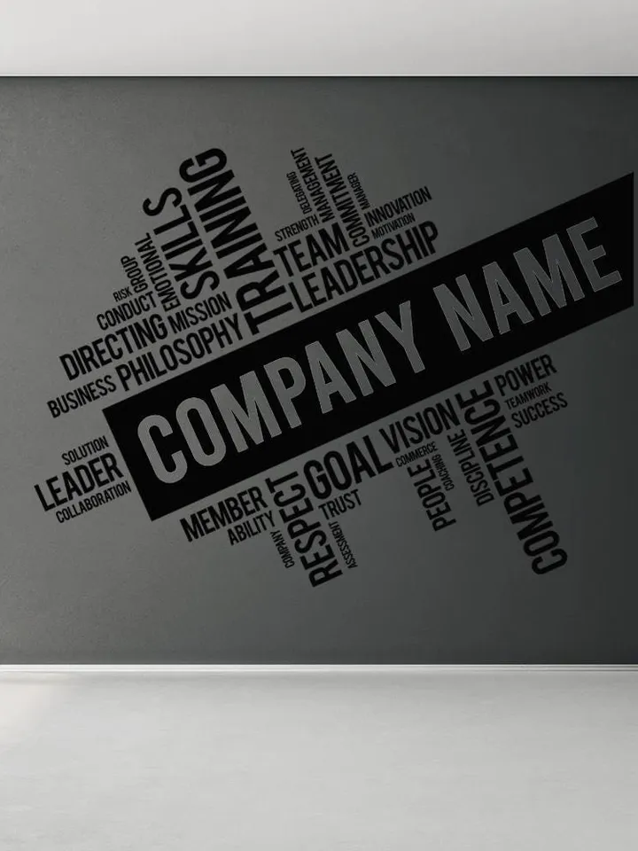 Personalized Business name Wall decal Company Office z3022