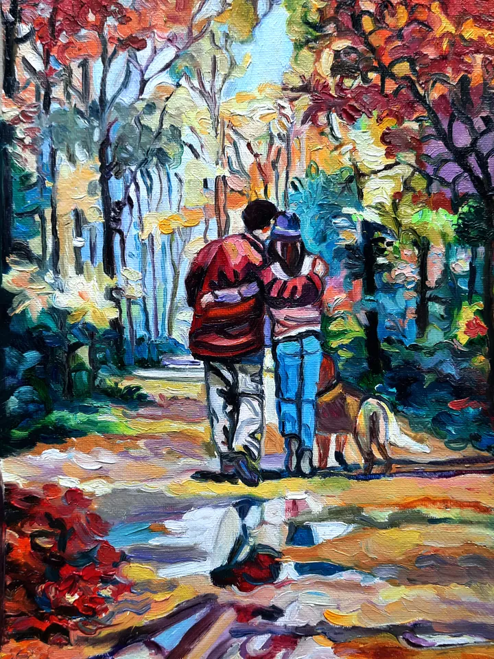 Couple Art Original Oil Painting Oil On canvas