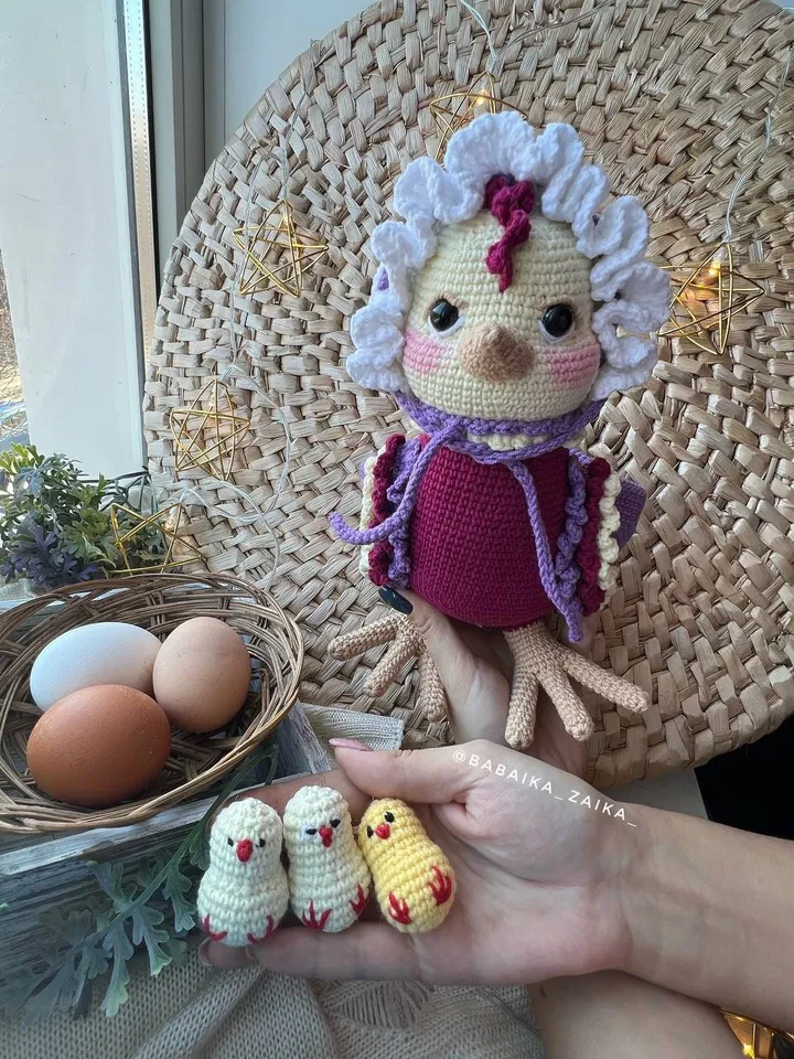 PDF Crochet Easter Chicken and Chicks Pattern, Amigurumi Chick Pattern, Crochet Easter Pattern, Crochet Chick, Amigurumi animal Crochet bird