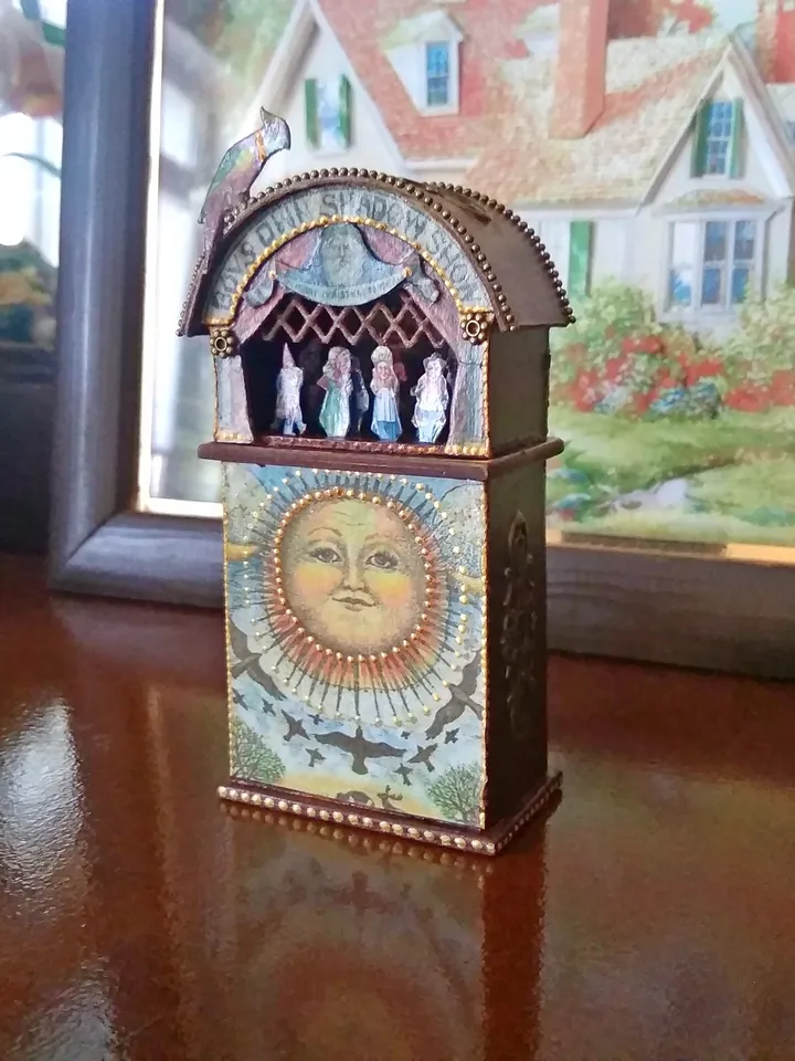 Old-style puppet theater. Paper theater.1:12 scale.