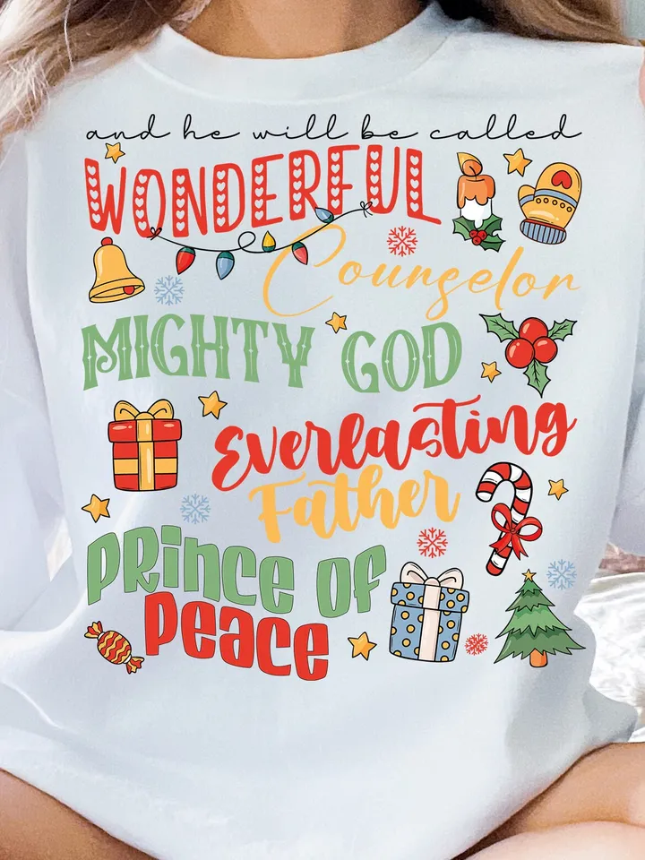 And He will be called - Isaiah 9:6 retro png, Retro Christmas Png, Christmas Family, Trendy Christmas png Christian, Christmas bible png