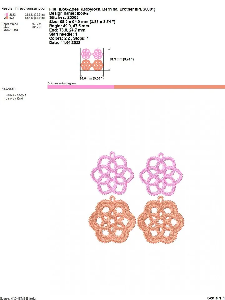 Free Standing Lace  Earrings set Tatting  machine embroidery design FSL pattern digital embroidery design  jewerly embroidery motif