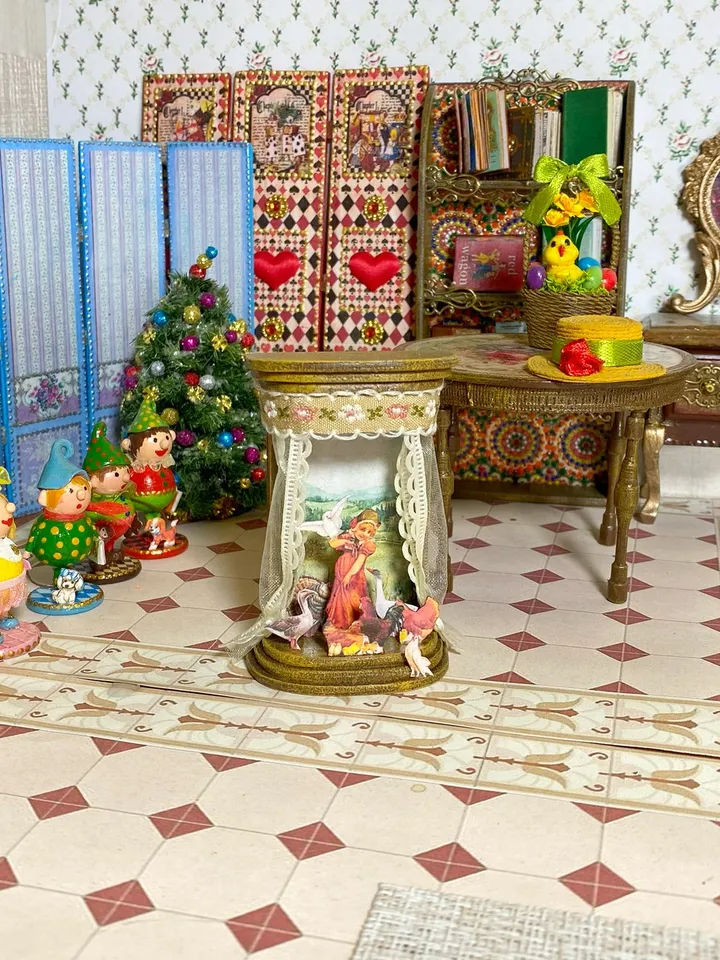 Puppet theater in a country style. 1:12. Handmade.