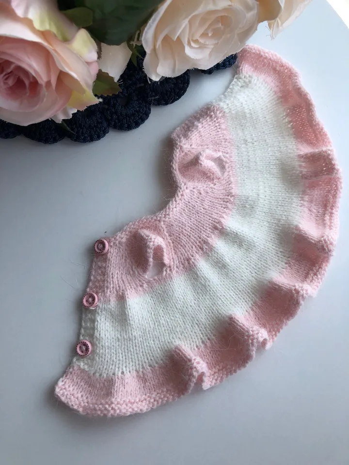 EASY Dress PDF Knitting Pattern Tutorial BASIC Dress Short Sleeves for Paola Reina doll (12"/32 cm) eng